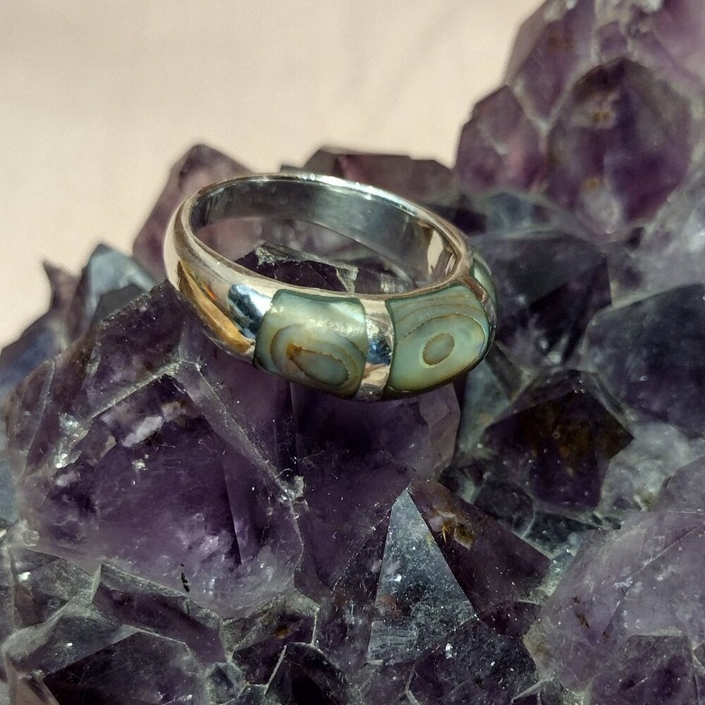 Abalone Sterling Silver Ring - image 3